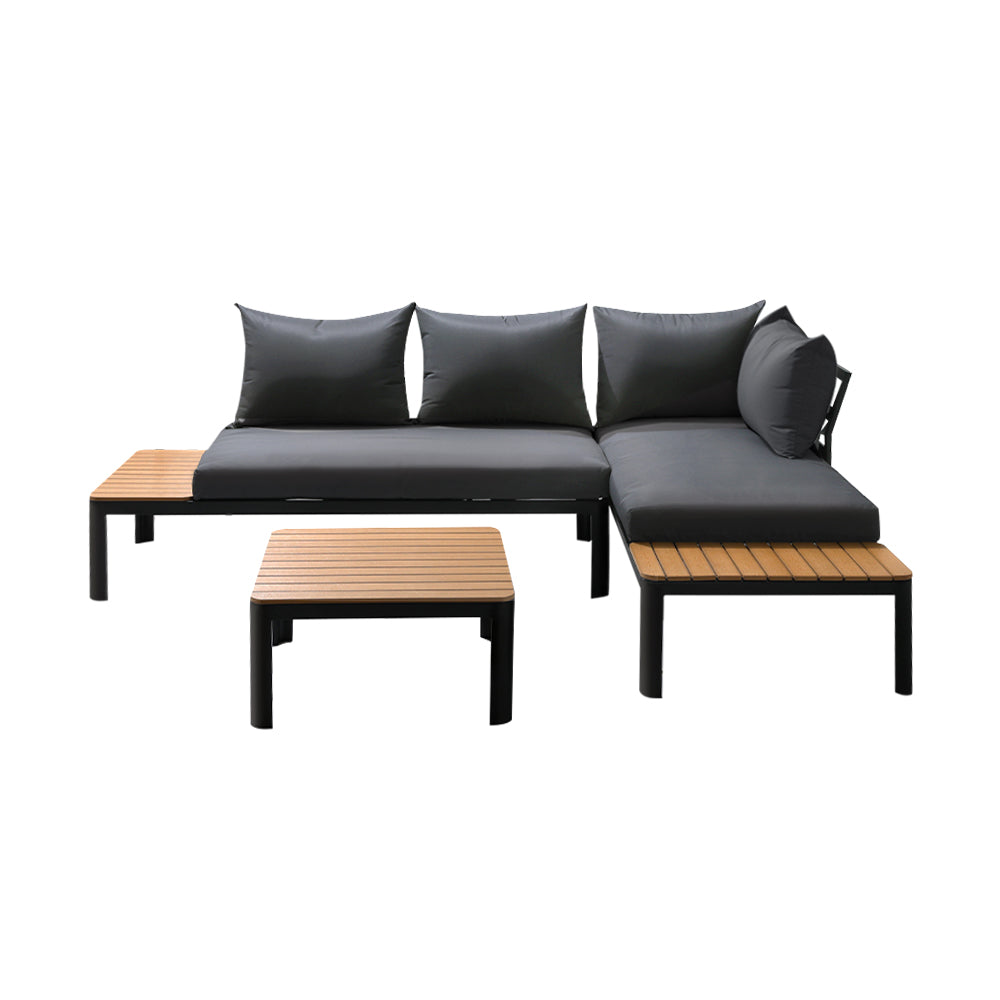 Armadale Deluxe 4 Seater Sofa Set with Table - Black